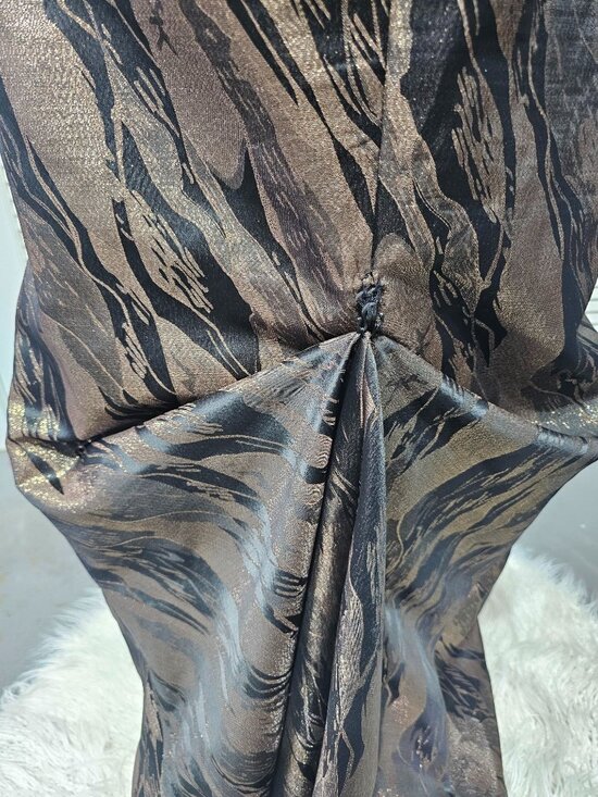 Gia Franco Women Black Bronze 12267CL Off Shoulder Evening Gown Dress Sz 12 3157 - Picture 7 of 16